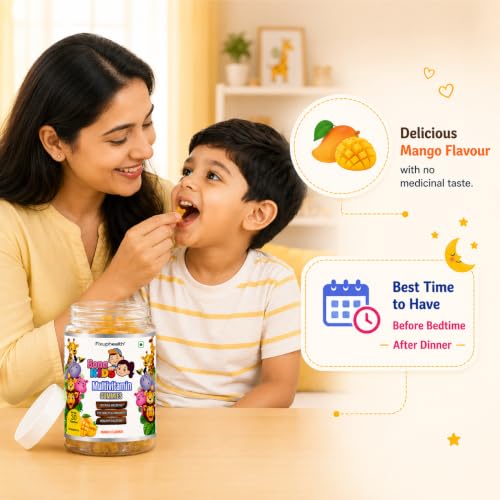 Image of Fixuphealth Multivitamin Gummies for Kids with 12 Vitamins & Minerals, Vitamin C, Iron, Zinc, Magnesium & Vitamin D2 | Gummy Bear Multivitamin for Kids 2-6 Years | Mango Flavored 30 Gummies