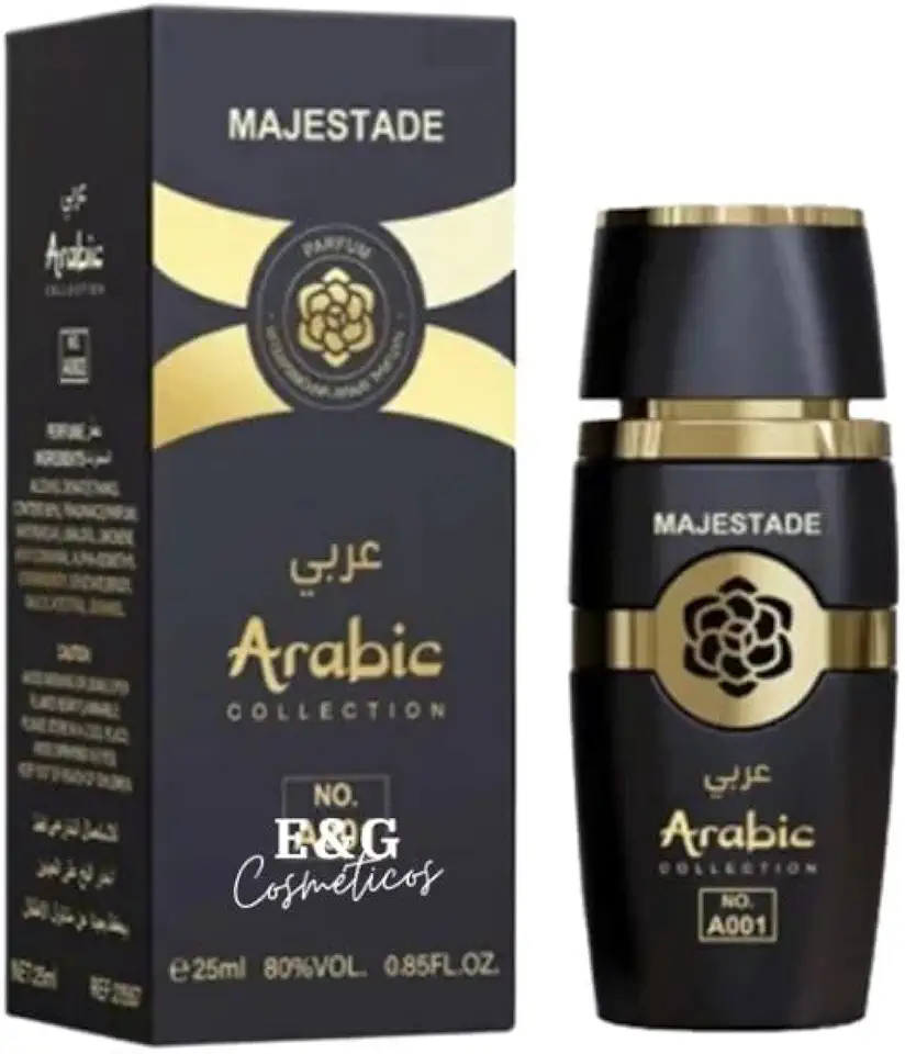 Majestade Perfume Masculino Arabic Collection No. A001 Asad, Amadeirado, 25ml