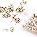 Yalis Push Pins Map Tacks 1/8-Inch Retro Metallic Color Beads Head Marking Push Pins, 200-count (Gold)