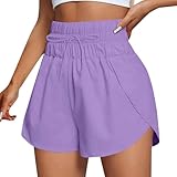 Hotpants Spring Dress Women Schlafshorts Damen Kurze Hose Mädchen Beach Shorts Sport Hosenrock Knielang Jogginghose Kurz Gym Lila S