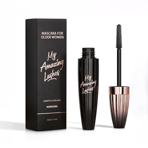 Mascara For Older Women 60 Plus My Amazing Lashes Mascara black Volume and Length Natural Lengthening and Thick Smudge-Proof No Clumping Instantly Create The Look of Lash Extensions (1PCS)