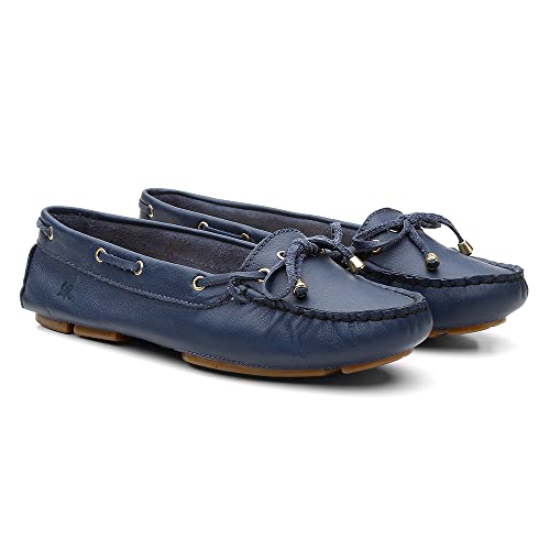 Mocassim Feminino Em Couro Legitimo Vitara (39, Azul Marinho)