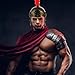 Holibanna Roman Soldier Helmet with Red Medieval Greek Spartan Helmet Headwear for Cosplay Prop Costume Party 12.6 Inch