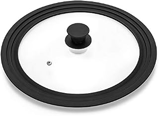 Universal Lid for Pots,Pans and Skillets - Tempered Glass with Heat Resistant Silicone