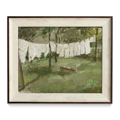 razliubit Vintage Green Framed Wall Art Prints, Replaceable Wall Decors for Room Aesthtic, Small Framed Artwork Oil Painting for Bedroom Bathroom Kitchen Office Decor(10"x12")