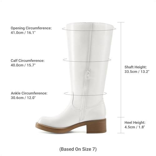 Image of DREAM PAIRS Women's Square Toe Platform Chunky Block Heel Knee High Riding Boots