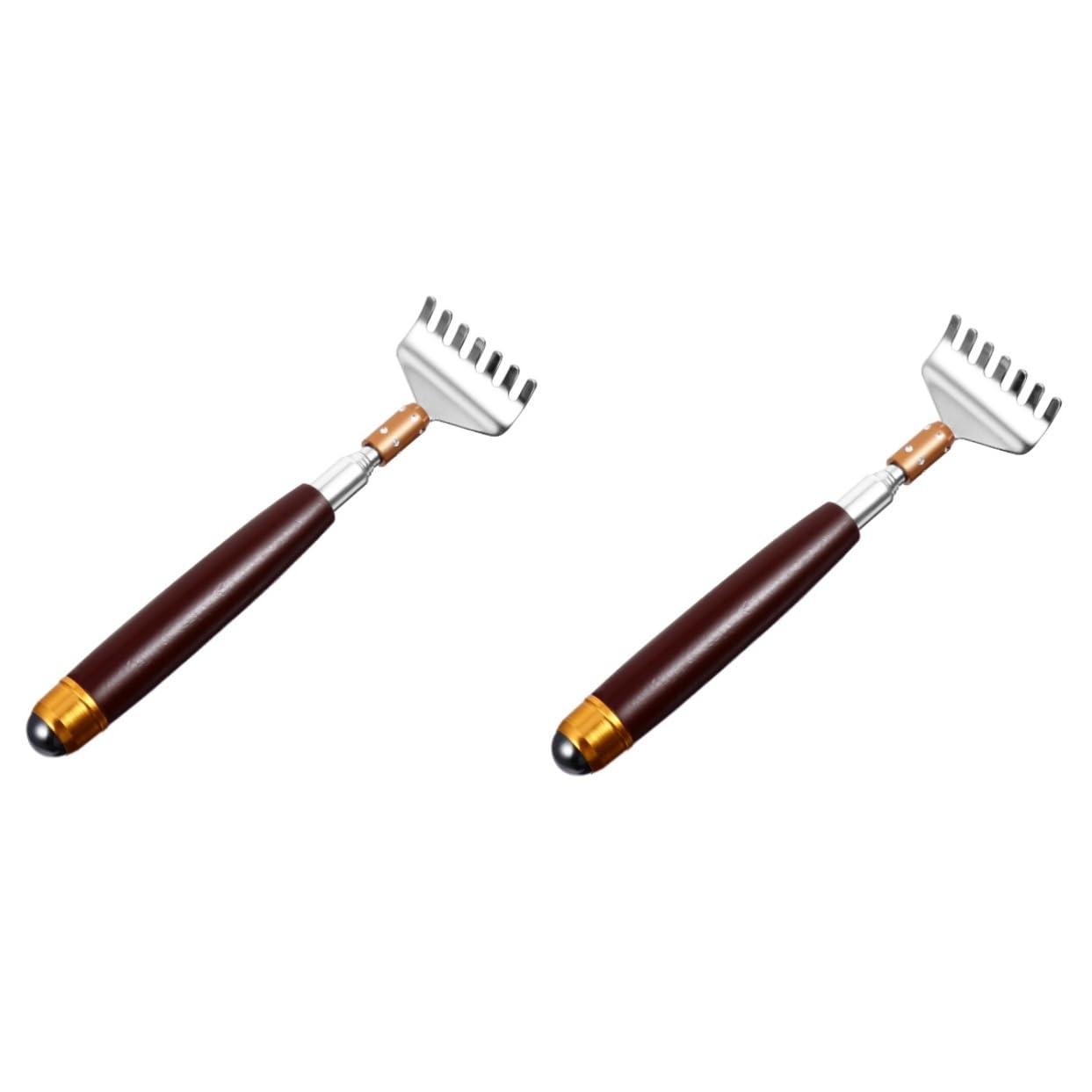 2 piezas rascador telescópico extensible rascador de espalda portátil rascador de garra rascador de cuerpo rascador de espalda automático espátula de metal herramienta rascadora wengué respaldo pica