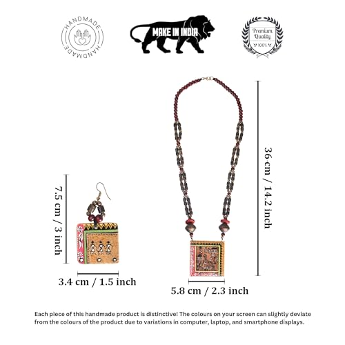Image of AAKRITI ART CREATIONS Handcrafted Women's Jewelry Set - Elegant Ethnic Necklace and Earrings, Statement Fashion Accessories for Parties & Festivals