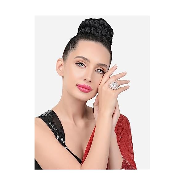 ZAVERI PEARLS Rose Gold Dazzling Cubic Zirconia Party Bling Statement Brass Adjustable Finger Ring For Women-ZPFK16107 - Image 6