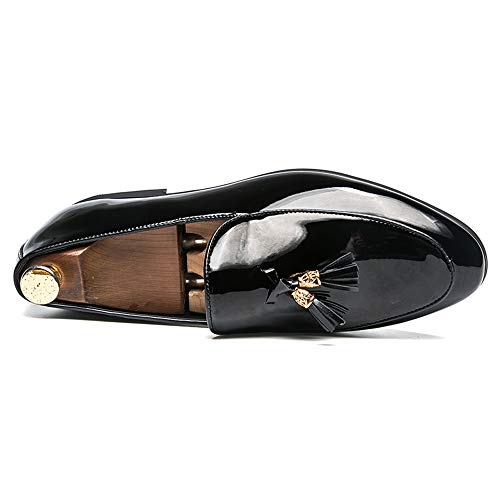 Men's Loafer Casual British Fashion Tassel Cover Foot Patent Leather Cover Foot Patent Leather Formal Shoes3