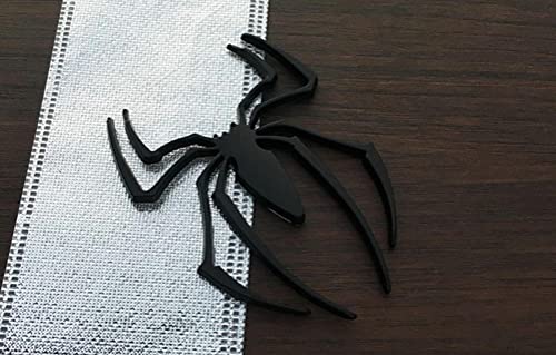 Image of 4 Pcs 3D Spider Chrome Emblems Badges Sticker Car Vehicle, Truck, Motorcycle, RV, Scooter, SUV, Door, Window, Room, Wall and More Decoration (B0C98K7QC7)