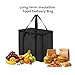 Reusable 6 Cup Drink Carrier with Handle and Insulated Food Delivery Bag, Portable Plastic Cup Caddy, 26L Grocery Cooler Box for Car Delivery, Travel, Picnic(Black)