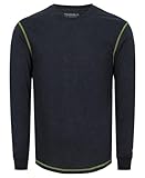 TICOMELA FR Shirts for Men 4oz Lightweight Flame Resistant Crewneck T-Shirts 100% Cotton Heather Navy Fire Retardant Henley Shirts
