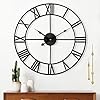 Wall Clock - 24 Inch Silent Non-Ticking Decorative Large Wall Clock, Battery Operated Metal Vintage Retro Roman Numerals Wall Clock for Living Room, Bedroom, Kitchen, Office, Cafe, Farmhouse Decor Wall Clock - 24 Inch Silent Non-Ticking Decorative Large Wall Clock, Battery Operated Metal Vintage Retro Roman Numerals Wall Clock for Living Room, Bedroom, Kitchen, Office, Cafe, Farmhouse Decor