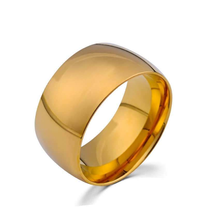 Banemi - Anillo de compromiso para hombre, acero inoxidable brillante, regalos útiles para hombre, talla 49-69, Ninguna piedra preciosa