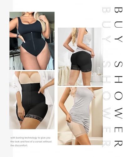 Image of SHAPELLX Shapewear for Women Tummy Control Thigh Slimming Body Shaper Shorts High Waisted Butt Lifting Shapewear Panties