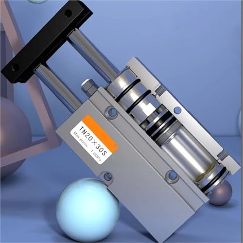 Vérin pneumatique double tige en aluminium rigide et compact TN