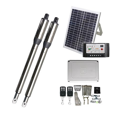 Motor Puerta Corredera, Controlador de puerta abatible automático Solar de 300KG con Control remoto, operador de Motor de puerta abatible lineal único eléctrico de CC,para puerta