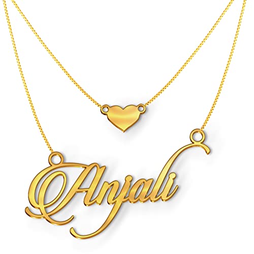 Double Chain Gold Cursive Name 