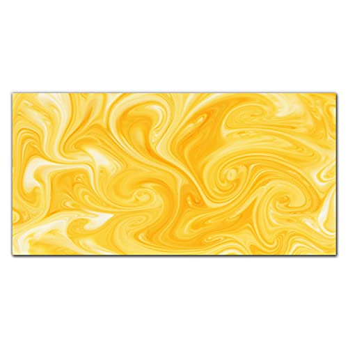 Photo sur verre acrylique 100x50cm décoration murale tableau salon design tourbillons jaunes