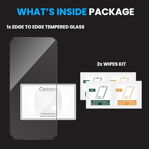 Image of ArmourPro Tempered Glass and Clear Camera Lens Protector for iQOO 15, Edge to Edge Screen Guard, Anti-Bubble, Scratch Resistant, Anti-Fingerprint, Installation Kit | Clear
