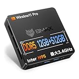 ミニpc【Intel N95搭載 4コア/4スレッド N97より高速】 mini pc DDR5 12GB+512GB SSD(16GB DDR4級性能) Windows 11 Pro ミニパソコン 温度に応じて自動調整冷却ファン 4K@60Hz 2画面同時出力 HDMI 2.1×2 小型PC 高速有線LAN/WIFI5/BT5.0 小型パソコン 高速熱放散 小型パソコン 超軽量 B4 Mini