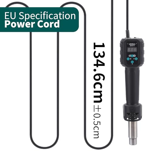 YIHUA 8858-IV Mehrzweck-Heißluftfön für Basteln Elektroniklöten DIY Schrumpfschlauch und -folie Lötbrenner mit Temperatur- und Luftstromregelung 3 Düsen eingebauter Ständer manueller Standby-Modus