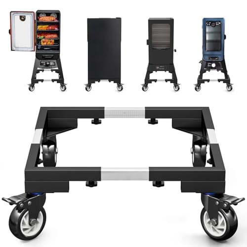 Image of LYUND Heavy Duty All Steel Smoker Stand With 5 Inch Casters Wheels, for Vertical Electric Smoker&Digital Electric Smoker Universal Mobile Base