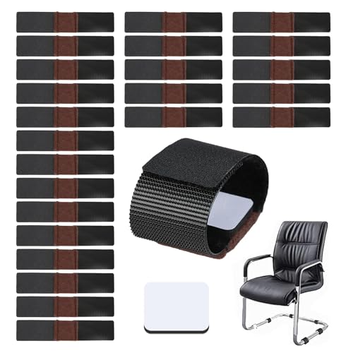 Lot de 24 Patins en Feutre avec Fermeture - Coussinets de Protection Auto-adhésifs pour Meubles, Pieds de Chaise, Réduction de Bruit et Prévention des Rayures - Intérieur Durable