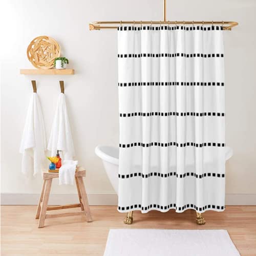 Boho Shower Curtain / Black and White Shower Curtain / Boho Shower Curtain Standard Size 72x72 / Hooks Included with Boho Shower Curtain / Black and White Shower Curtain