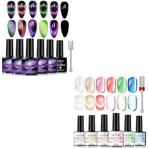 NAILGIL Cat Eye Gel Nail Polish, 9D Cat Eye Gel Polish with Jelly Glass Cat Eye Gel Nail Polish Set Cover