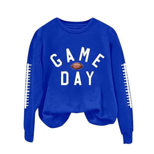 Game Day Football Sweatshirts For Women - Long Sleeve Football Shirts, Cute Cheer Mom Shirt, Crewneck Pullover Tops2
