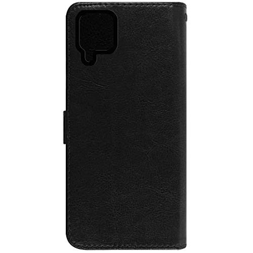 Image of Flip Cover Compatible with Samsung Galaxy M12 / F12 / A12 | Premium Leather Finish | Inbuilt Pockets & Stand | Flip Cover Back Case for Samsung Galaxy M12 / F12 / A12 (Black)