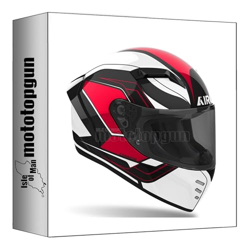 Casque intégral moto Airoh Connor Dunk rouge gloss taille XL route