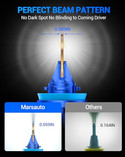 Image of Marsauto H11 Fog Light, H11 Fog Bulbs with Cooling Fan, 360-degree Illumination, Non-polarity, Quick Installation, Pack of 2