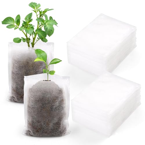 Oerphh 200pcs Non-Woven Seedling Grow Bags 2.7x3.5 Biodegradable Fabric Seedling Pots Plants Pouch Nursery Growing Bags for Vegetable Flowers Flower Fruit Tree Garden (7 * 9cm)