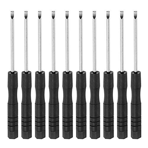 sourcing map Mini Slotted Screwdriver, 2.0mm Flat Head for Watch Eyeglasses Electronics Repair, 10 Pcs