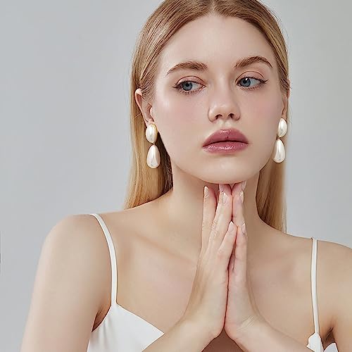 Pearl Drop Earrings for Women Vintage Statement Gold Pearl Dangle Earrings Chunky Earrings Fashion Jewelry2