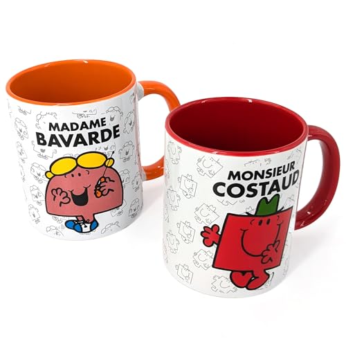 Linnea Lot de 2 mugs Madame MONSIEUR MADAME modèle Bavarde et Costaud