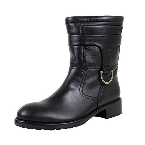 Red Valentino Women's Valentino Mid Calf Leather Boots Shoes /37 7 Black