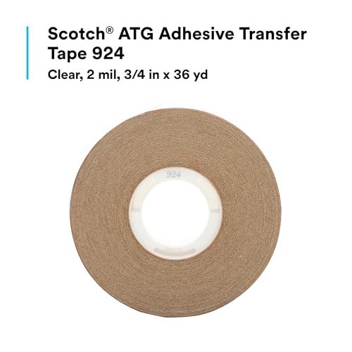 Image of 3M Scotch ATG Adhesive Transfer Tape 924, Clear Tape, 3 /4 in x 36 yd, 2 mil (1 Roll)