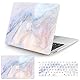 Vozehui Hülle Kompatibel mit MacBook Pro 13 Zoll Laptop Hülle 2020 Release M1 A2338/A2251/A2289 Touch ID, mit Marmormuster Design Schutzhülle aus Kunststoff Hartschale & Tastaturabdeckung, Marmor Weiß