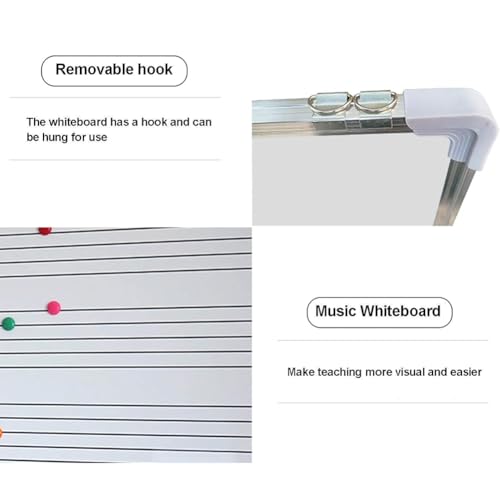 Lavagna magnetica a doppio lato con superficie foderata cancellabile, 70 x 100 cm, per insegnamento musicale, strumento educativo essenziale per insegnanti e musicisti