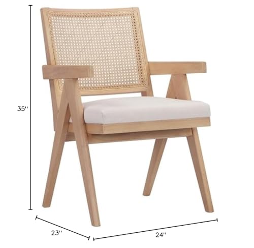 Sillón Plegable Crema Estructura Madera miniatura 2