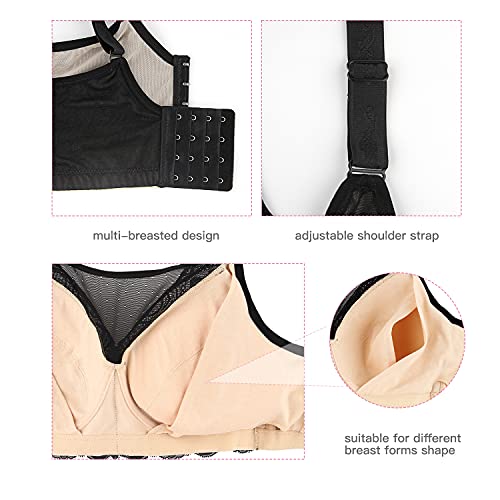 Post Mastectomy Bra for Women,Post Surgery Bra Pocket Bras Wireless Prosthetic Bras for Breast Prosthesis Breast Forms3