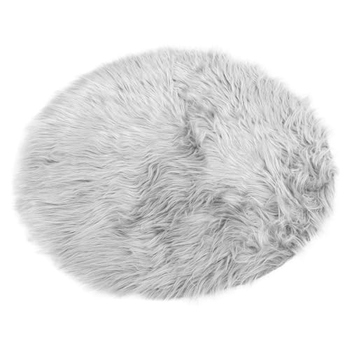 Toddmomy Warm Pet Pad 60cm Round Dog Sleeping Cushion Plush Cozy for Winter Pet Accessory