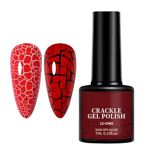 Esmalte de uñas craquelado - Capa de gel de 7 ml, arte de uñas vibrante, impresionante patrón craquelado, herramienta de manicura profesional | Decoración de ñas de fácil aplicación para el hogar, sa