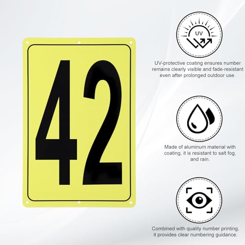 Marcador de área de aluminio PATIKIL rectangular placa metálica de alta visibilidad 3