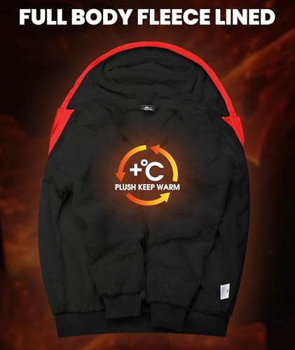 Image of GEEK LIGHTING Mens Fleece Lined Hoodies Zip Up Waffle Knit Thicken Hooded Sweatshirts Winter Jackets