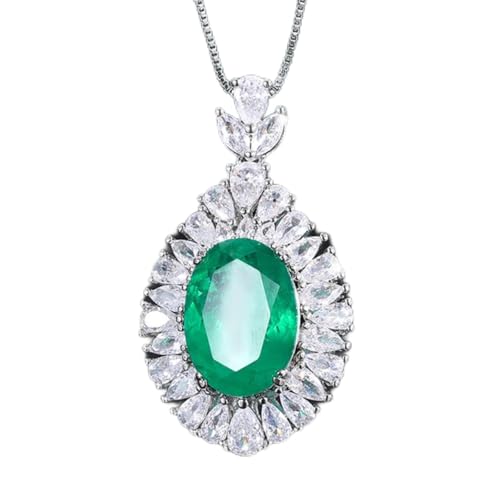 Collier émeraude lab diamond pour femme | Pendentif vintage chic d'exception
